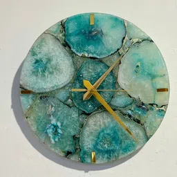 HOMEARTE Green Textured Round Contemporary Wall Clock-15