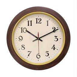 RANDOM Brown & Cream Textured Traditional Analogue Round Wall Clock-image-15