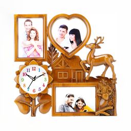 Attractionz Beige Analog Geometric Contemporary Wall Clock-image-93