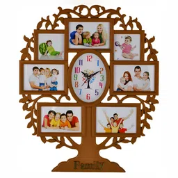 Attractionz Beige Round Textured Contemporary Analogue Wall Clock-picture-15