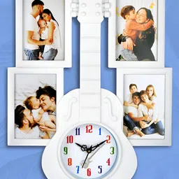 Attractionz White & Black Printed Round Acrylic Contemporary Wall Clock-10