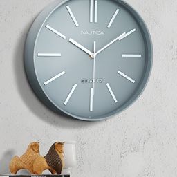 Nautica Grey & White Contemporary Analogue Round Shaped Wall Clock-23