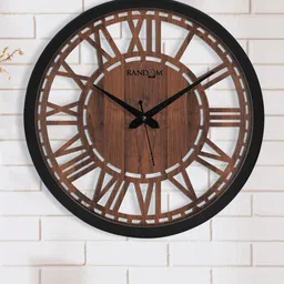 RANDOM Brown & Black Contemporary Wall Clock-23