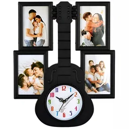Attractionz Black & White Textured Round Shaped Contemporary Wall Clock-image-86