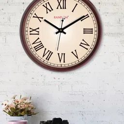RANDOM Brown & Black Printed Contemporary Wall Clock-38