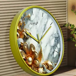 RANDOM Green & White Printed Contemporary Wall Clock-5