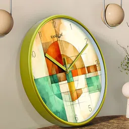 RANDOM Green & White Printed Contemporary Wall Clock-10