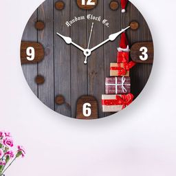 RANDOM Rustic Gift Shoot Grey & Red Printed Contemporary Wall Clock image 1