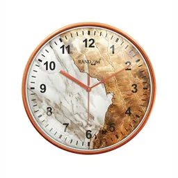 RANDOM White & Peach-Coloured Printed Contemporary Wall Clock-26