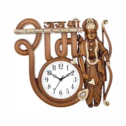 Attractionz Brown & White Textured Round Shape Contemporary Wall Clock-image-84