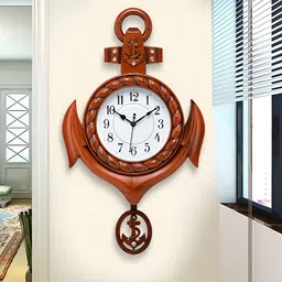 Attractionz Brown and White Analogue Contemporary Wall Clock-image-33