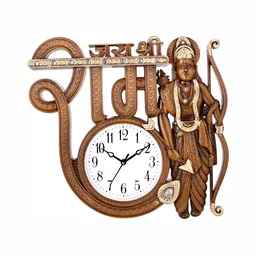Attractionz Beige & White Textured Round Shaped Contemporary Wall Clock-13