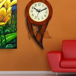 Attractionz Brown & White Contemporary Wall Clock-15