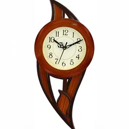 Attractionz Brown & White Analogue Textured Contemporary Wall Clock-picture-23