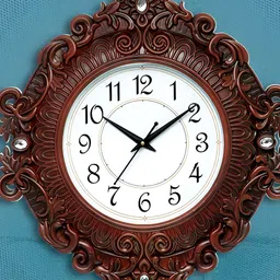 Attractionz Brown & White Textured Round Shaped Contemporary Wall Clock-image-47