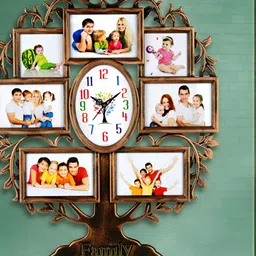 Attractionz Beige & White Round Shape Contemporary Wall Clock-image-67