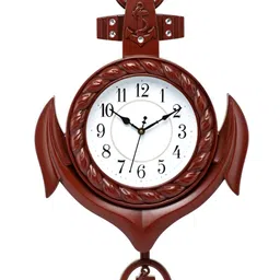 Attractionz Brown & White Round Analogue Contemporary Wall Clock-image-50