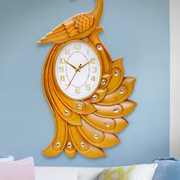 Attractionz Brown & White Textured Acrylic Round Contemporary Wall Clock-18