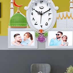 Attractionz White & Green Textured Round Analogue Wall Clock-9