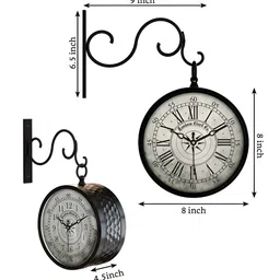 RANDOM Black & White Round Metal Vintage Wall Clock-image-71