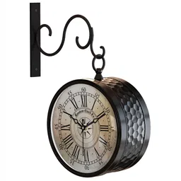 RANDOM White & Black Vintage Metal Round Wall Clock-50