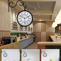 RANDOM Black & White Vintage Metal Round Wall Clock-image-87