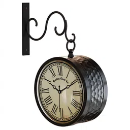RANDOM White & Black Vintage Metal Round Wall Clock-49