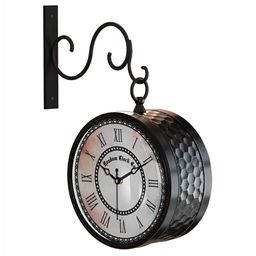RANDOM Black & Cream-Coloured Vintage Metal Round Wall Clock-image-65