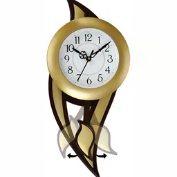 Attractionz Gold-Toned & White Round Shaped Vintage Wall Clock-image-92