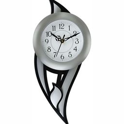 Attractionz Silver-Toned & Black Round Contemporary Wall Clock-picture-15