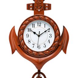 Attractionz Brown & Beige Round Shaped Contemporary Wall Clock-image-67