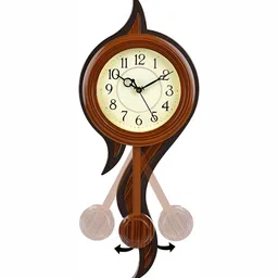 Attractionz Brown & Beige Textured Contemporary Pendulum Wall Clock-13