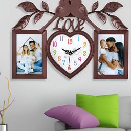 Attractionz Brown & White Textured Acrylic Abstract Contemporary Wall Clock-51