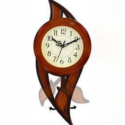 Attractionz Brown & Beige Round Shaped Analogue Wall Clock-image-65