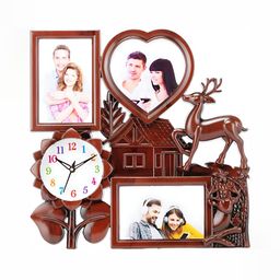 Attractionz Brown & Beige Textured Round Contemporary Analogue Wall Clock-image-35