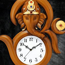 Attractionz Brown & White Round Shaped Contemporary Wall Clock-image-51