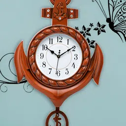 Attractionz Brown & White Abstract Textured Wall Clock-80