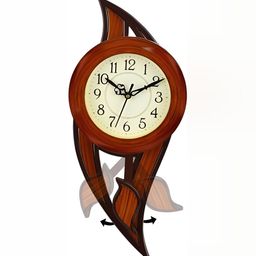 Attractionz Brown & White Round Shaped Contemporary Wall Clock-image-54