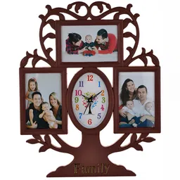 Attractionz Brown & White Textured Contemporary Oval Round Wall Clock-picture-16