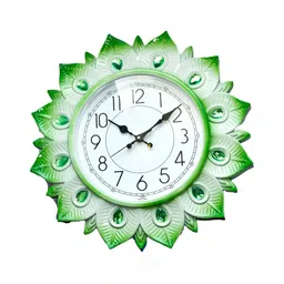Sigaram Green & White Textured Analogue Contemporary Wall Clock-picture-41