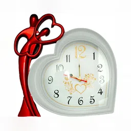 Sigaram Red & White Textured Abstract Shaped Contemporary Wall Clock-picture-34