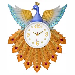 Attractionz Blue & Beige Round Textured Contemporary Wall Clock-image-77