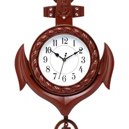 Attractionz Brown & White Textured Vintage Round Shaped Analogue Wall Clock-picture-12