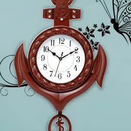 Attractionz Brown & White Analogue Wall Clock-8