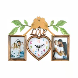 Attractionz Gold Toned & White Abstract Textured Wall Clock-image-83