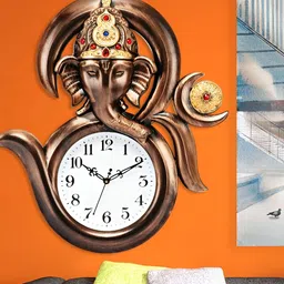 Attractionz Bronze-Toned & White Round Textured Contemporary Wall Clock-image-33