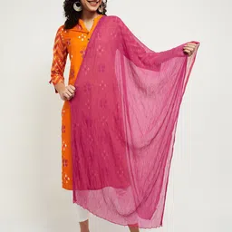 max Women Pink Solid Dupatta-image-8