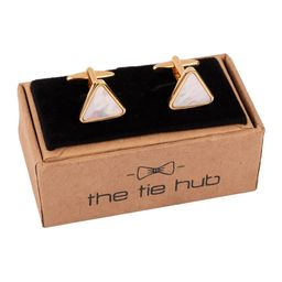 The Tie Hub Rhodium-Plated Geometric Cufflink-10