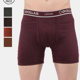 Dollar Lehar Men Assorted Pack Of 5 Combed Cotton Trunks MLHTR-03-PO5-10