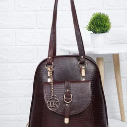 Teakwood Leathers Textured Non Padded Backpack-image-24